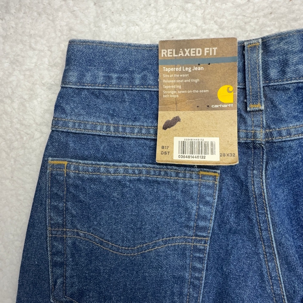 Carhartt Relaxed Fit Tapered Leg Jeans Blue Mens 28x32 B17 DST Darkstone NWT NOS